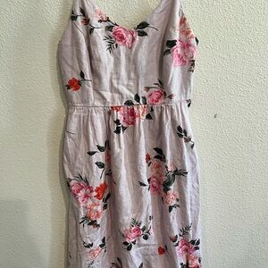 Floral‎ Print Sleeveless Dress - Pink
